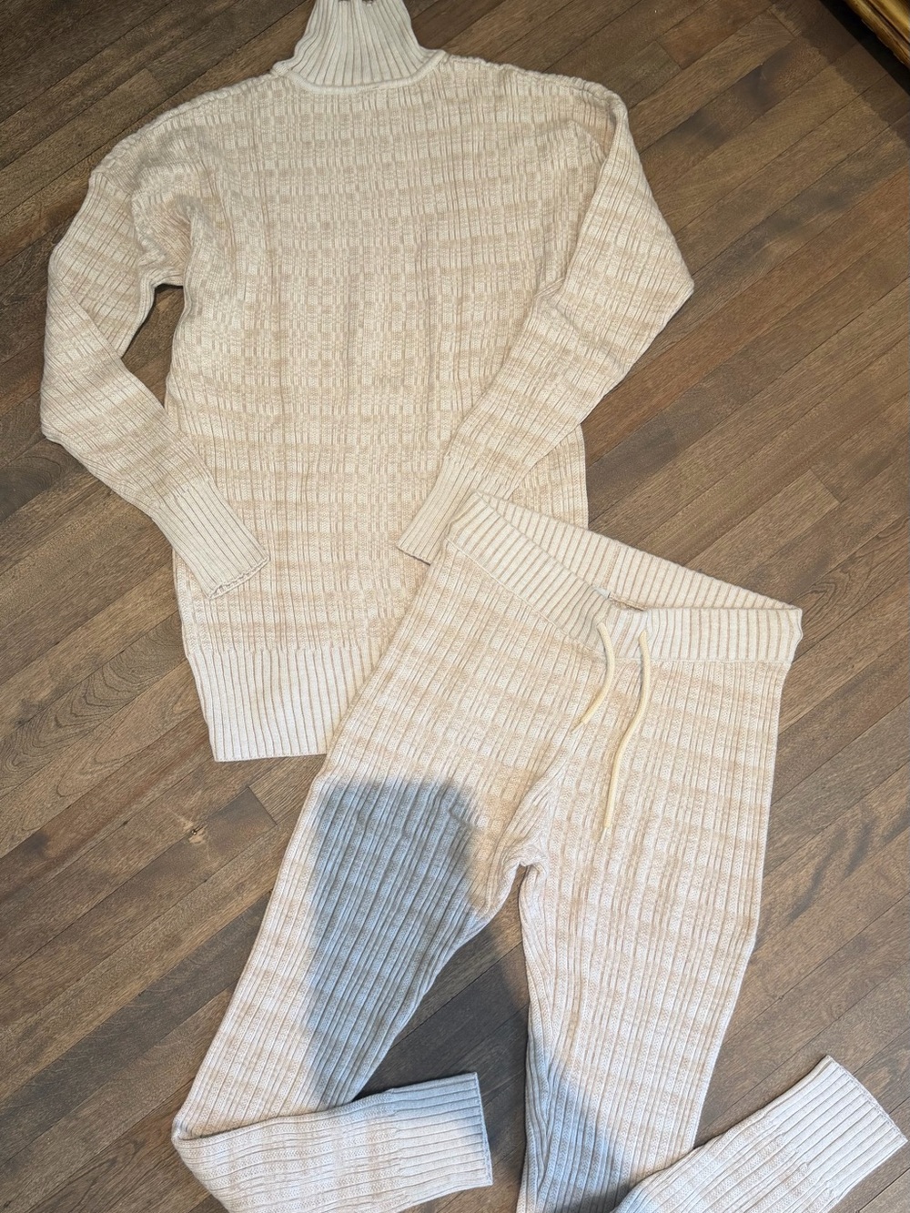 Varley Cream Ribbed Knit Set - Picture 3 of 6